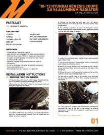 Hyundai Genesis Coupe 3.8L V6 10-12 Aluminiumkylare Mishimoto